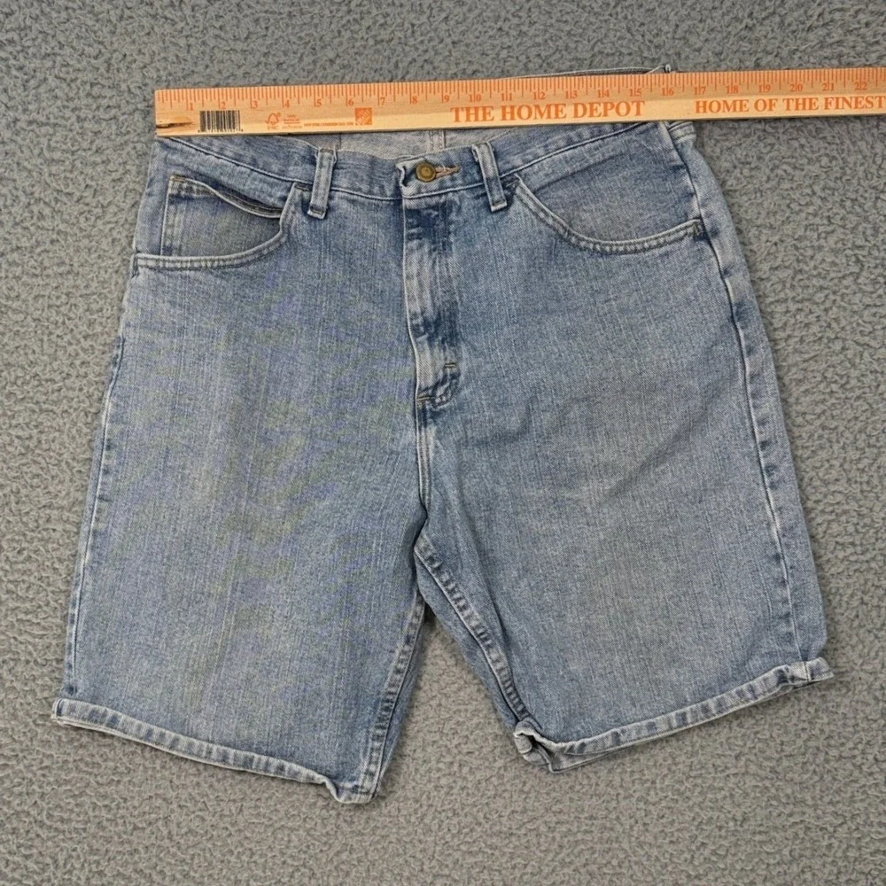 Wrangler Denim Shorts Mens Light Wash 34 Blue Cotton Casual Workwear Jorts